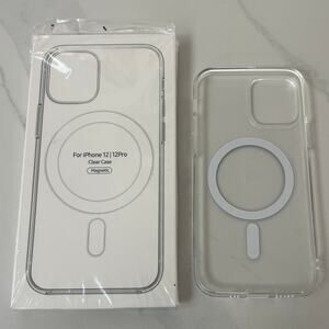 NWT iPhone 12 or 12 Pro Clear Silicon Magnetic Case